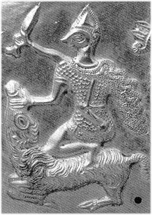 An armoured Thracian depicted on a helmet from north-eastern Bulgaria